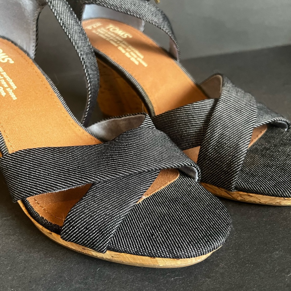 TOMS Women's Denim Sienna Sandals - 7.5 - New - Picture 3 of 9